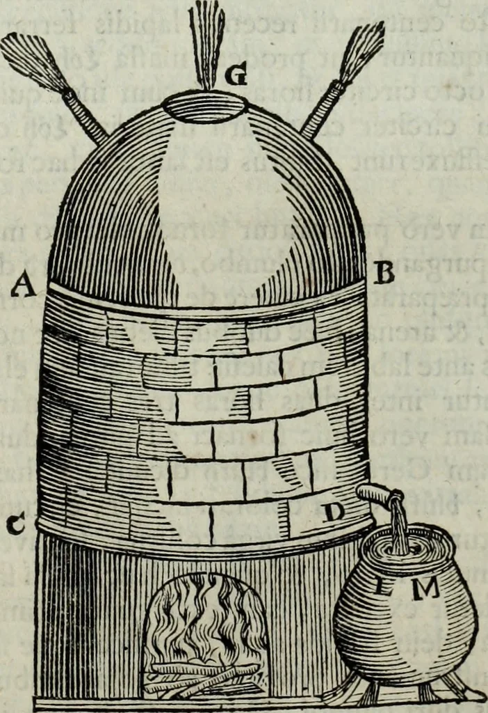 An illustration from Mundus Subterraneus, in XII libros digestus; quo divinum subterrestris mundi opificium, mira ergasteriorum naturæ in eo distributio, verbo pantámorphou Protei regnum, universæ denique naturæ majestas, 1665, leaf 650