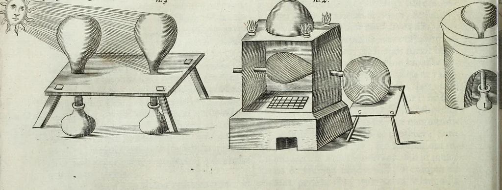 An illustration from Mundus Subterraneus, in XII libros digestus; quo divinum subterrestris mundi opificium, mira ergasteriorum naturæ in eo distributio, verbo pantámorphou Protei regnum, universæ denique naturæ majestas, 1665, leaf 839