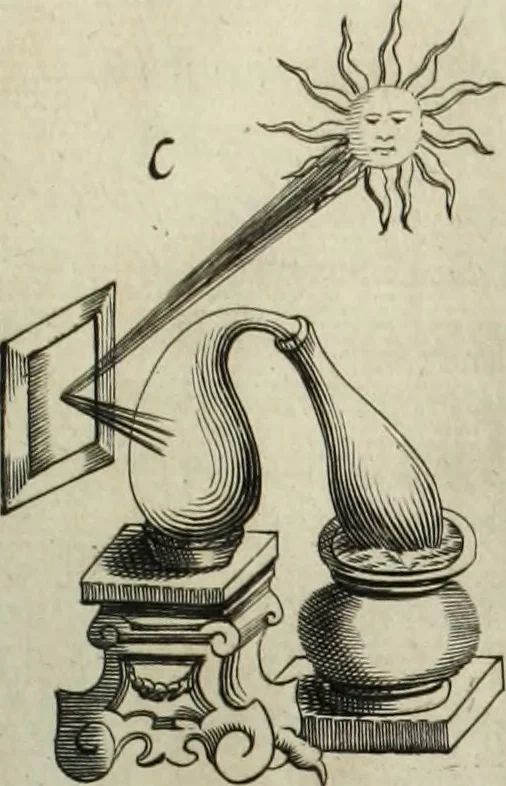 An illustration from Mundus Subterraneus, in XII libros digestus; quo divinum subterrestris mundi opificium, mira ergasteriorum naturæ in eo distributio, verbo pantámorphou Protei regnum, universæ denique naturæ majestas, 1665, leaf 846