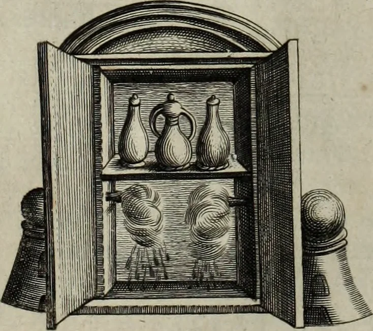 An illustration from Mundus Subterraneus, in XII libros digestus; quo divinum subterrestris mundi opificium, mira ergasteriorum naturæ in eo distributio, verbo pantámorphou Protei regnum, universæ denique naturæ majestas, 1665, leaf 846