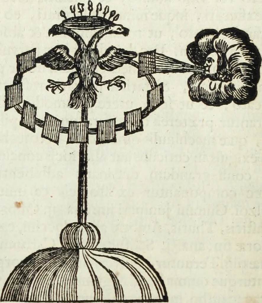 An illustration from Mundus Subterraneus, in XII libros digestus; quo divinum subterrestris mundi opificium, mira ergasteriorum naturæ in eo distributio, verbo pantámorphou Protei regnum, universæ denique naturæ majestas, 1665, leaf 939