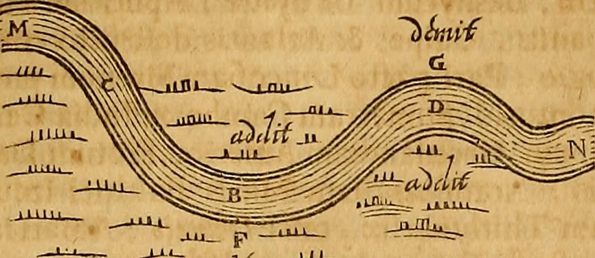An illustration from Mundus subterraneus, in XII libros digestus : qvo divinum subterrestris mundi opificium, mira ergasteriorum naturae in eo distributio, verbo [pantamorphon] Protei regnum, universae denique naturae majestas & divitiae summa rerum varietate exponuntur, abditorum effectuum causae acri indagine inquistae demonstrantur, cognitae per artis & naturae conjugium ad humanae vitae necessarium usum vario experimentorum apparata, necnon novo modo & ratione applicantur. Ad Alexandrum VII. pont. opt. max., 1678, leaf 120