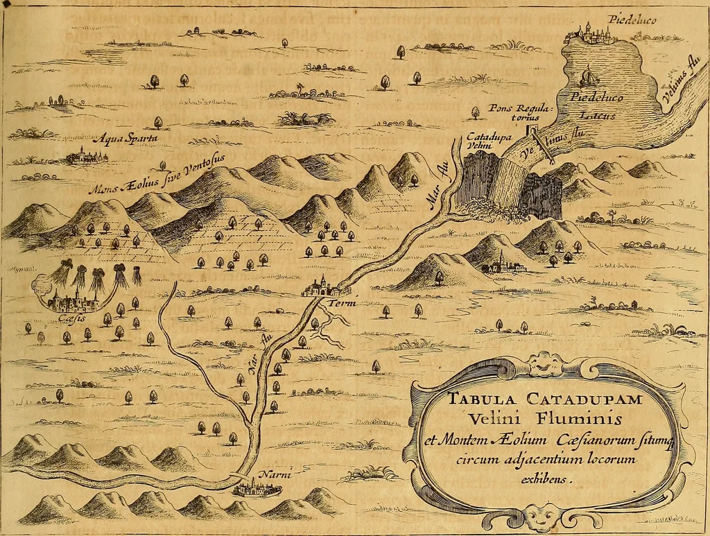 An illustration from Mundus subterraneus, in XII libros digestus : qvo divinum subterrestris mundi opificium, mira ergasteriorum naturae in eo distributio, verbo [pantamorphon] Protei regnum, universae denique naturae majestas & divitiae summa rerum varietate exponuntur, abditorum effectuum causae acri indagine inquistae demonstrantur, cognitae per artis & naturae conjugium ad humanae vitae necessarium usum vario experimentorum apparata, necnon novo modo & ratione applicantur. Ad Alexandrum VII. pont. opt. max., 1678, leaf 156