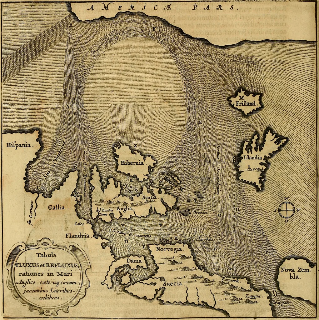 An illustration from Mundus subterraneus, in XII libros digestus : qvo divinum subterrestris mundi opificium, mira ergasteriorum naturae in eo distributio, verbo [pantamorphon] Protei regnum, universae denique naturae majestas & divitiae summa rerum varietate exponuntur, abditorum effectuum causae acri indagine inquistae demonstrantur, cognitae per artis & naturae conjugium ad humanae vitae necessarium usum vario experimentorum apparata, necnon novo modo & ratione applicantur. Ad Alexandrum VII. pont. opt. max., 1678, leaf 209