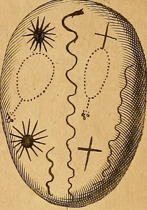 An illustration from Mundus subterraneus, in XII libros digestus : qvo divinum subterrestris mundi opificium, mira ergasteriorum naturae in eo distributio, verbo [pantamorphon] Protei regnum, universae denique naturae majestas & divitiae summa rerum varietate exponuntur, abditorum effectuum causae acri indagine inquistae demonstrantur, cognitae per artis & naturae conjugium ad humanae vitae necessarium usum vario experimentorum apparata, necnon novo modo & ratione applicantur. Ad Alexandrum VII. pont. opt. max., 1678, leaf 469