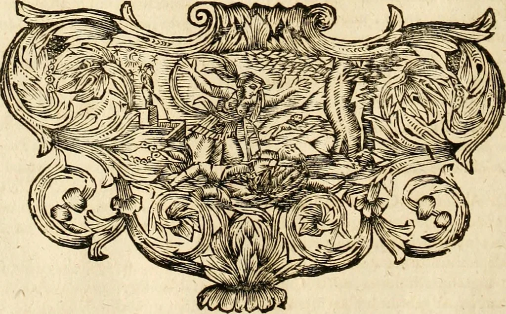 An illustration from Mundus symbolicus, in emblematum universitate formatus, explicatus, et tam sacris, quàm profanis eruditionibus ac sententiis illustratus : subministrans oratoribus, praedicatoribus, academicis, poetis &c. innumera conceptuum argumenta, 1687, leaf 889