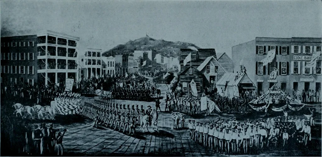 An illustration from Municipal record, 1908, leaf 304