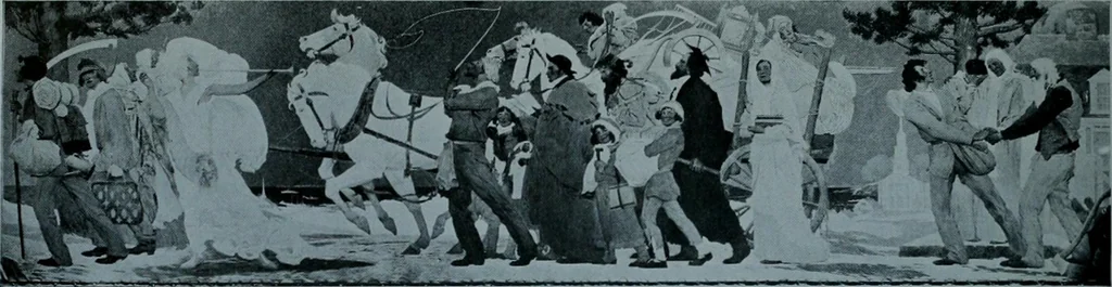 An illustration from Municipal record, 1908, leaf 415