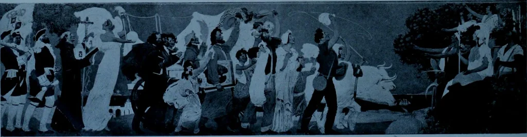 An illustration from Municipal record, 1908, leaf 415
