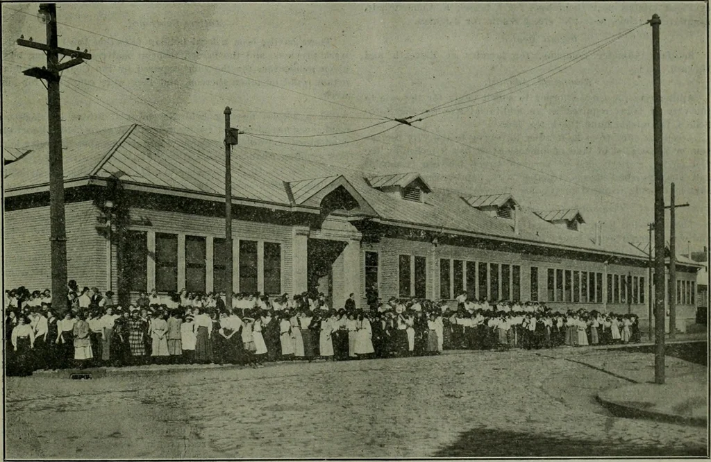 An illustration from Municipal record, 1908, leaf 64