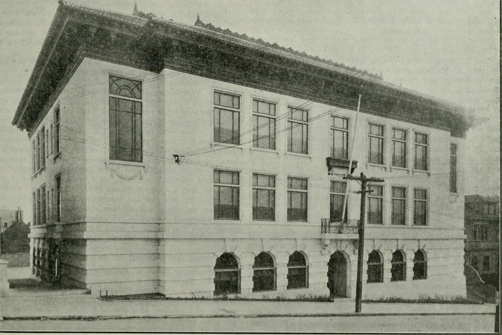 An illustration from Municipal record, 1908, leaf 384