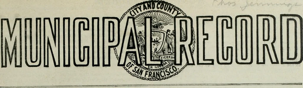 An illustration from Municipal record, 1908, leaf 8