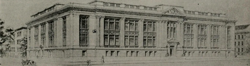 An illustration from Municipal record, 1908, leaf 16