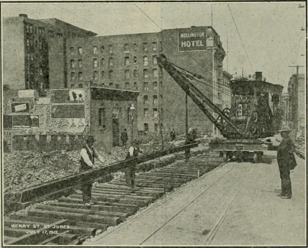 An illustration from Municipal record, 1908, leaf 245