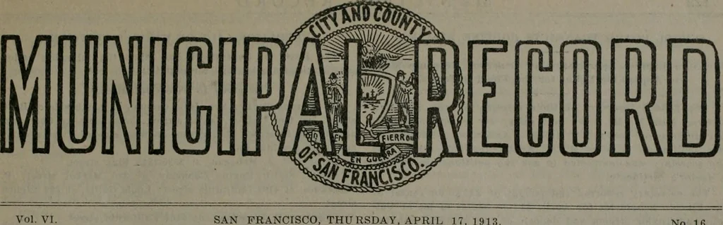 An illustration from Municipal record, 1908, leaf 128