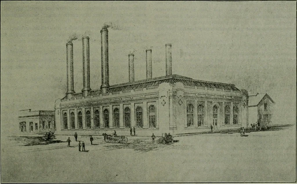 An illustration from Municipal record, 1908, leaf 215