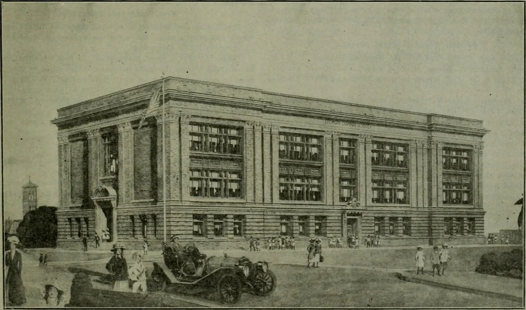 An illustration from Municipal record, 1908, leaf 359