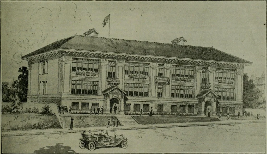 An illustration from Municipal record, 1908, leaf 383
