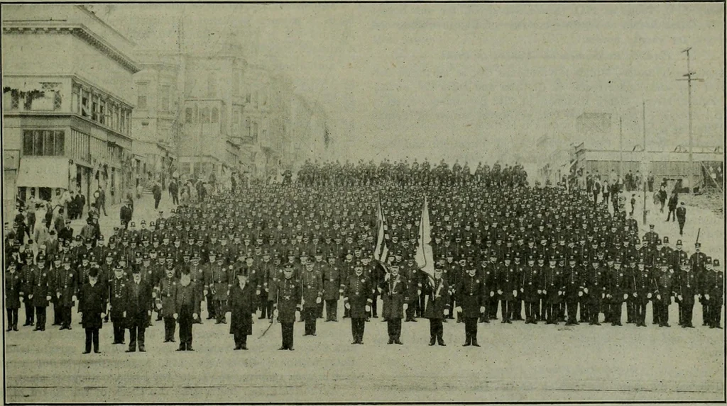 An illustration from Municipal record, 1908, leaf 415