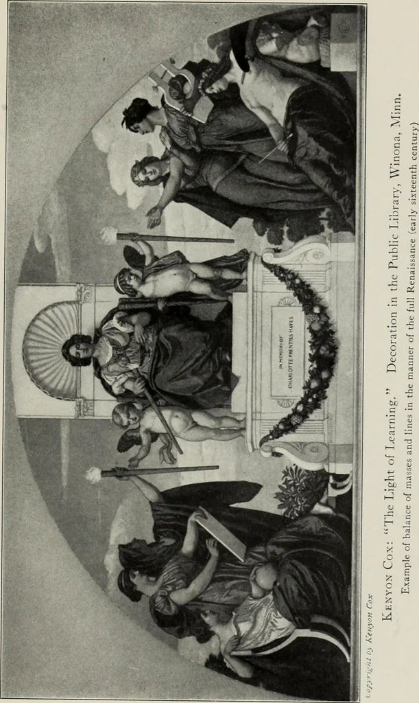 An illustration from Mural painting in America; the Scammon lectures, delivered before the Art institute of Chicago, March, 1912, and since greatly enlarged, by Edwin Howland Blashfield;, 1913, leaf 120