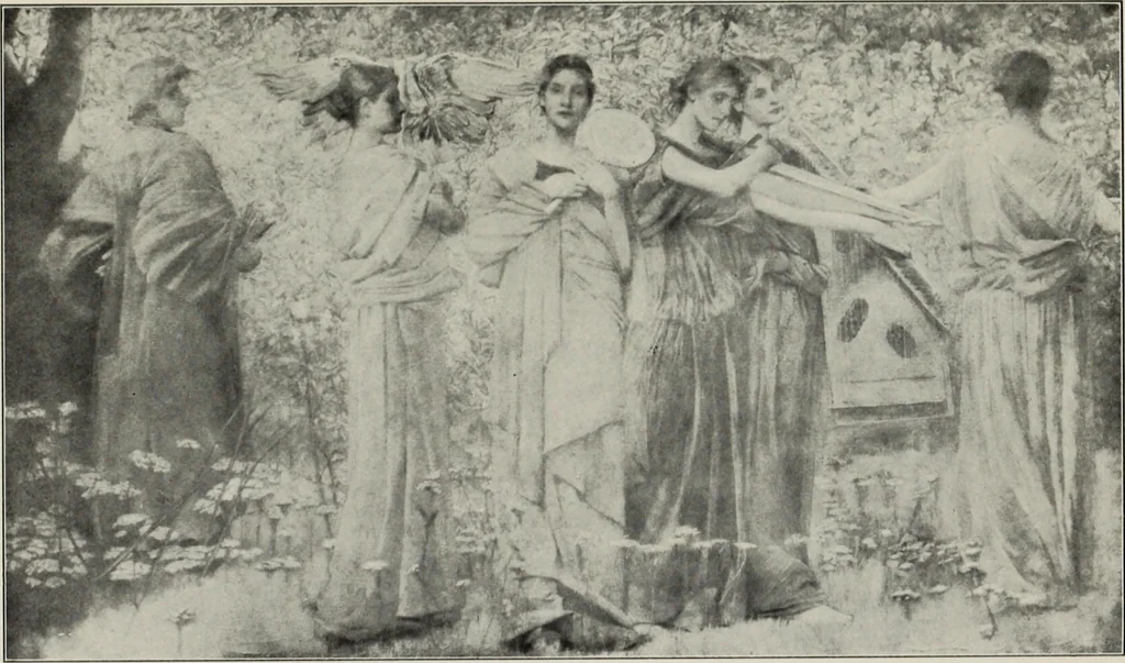 An illustration from Mural painting in America; the Scammon lectures, delivered before the Art institute of Chicago, March, 1912, and since greatly enlarged, by Edwin Howland Blashfield;, 1913, leaf 150