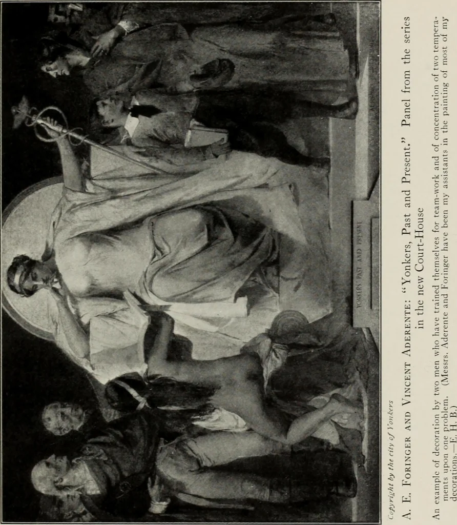 An illustration from Mural painting in America; the Scammon lectures, delivered before the Art institute of Chicago, March, 1912, and since greatly enlarged, by Edwin Howland Blashfield;, 1913, leaf 168