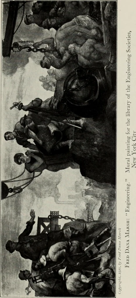 An illustration from Mural painting in America; the Scammon lectures, delivered before the Art institute of Chicago, March, 1912, and since greatly enlarged, by Edwin Howland Blashfield;, 1913, leaf 252