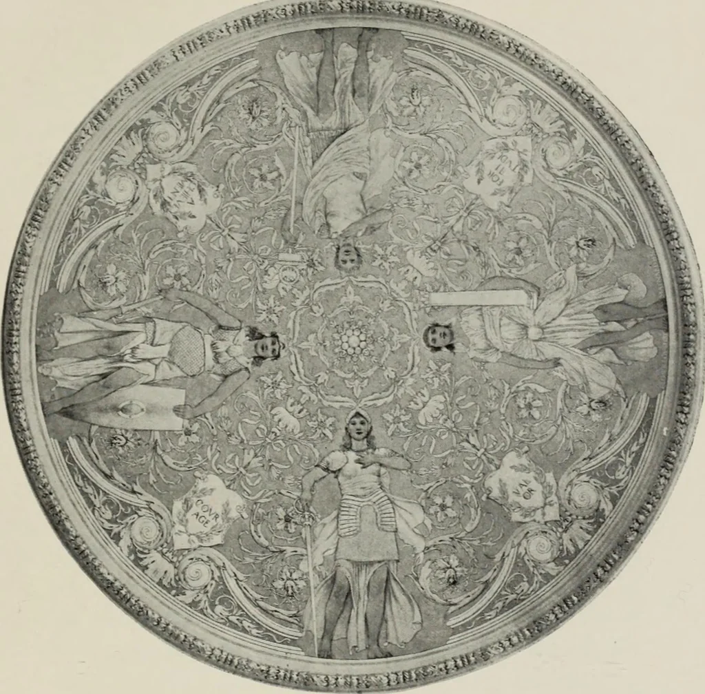An illustration from Mural painting in America; the Scammon lectures, delivered before the Art institute of Chicago, March, 1912, and since greatly enlarged, by Edwin Howland Blashfield;, 1913, leaf 260