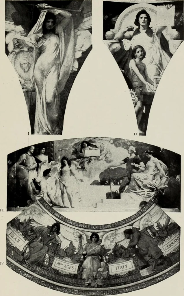 An illustration from Mural painting in America; the Scammon lectures, delivered before the Art institute of Chicago, March, 1912, and since greatly enlarged, by Edwin Howland Blashfield;, 1913, leaf 30