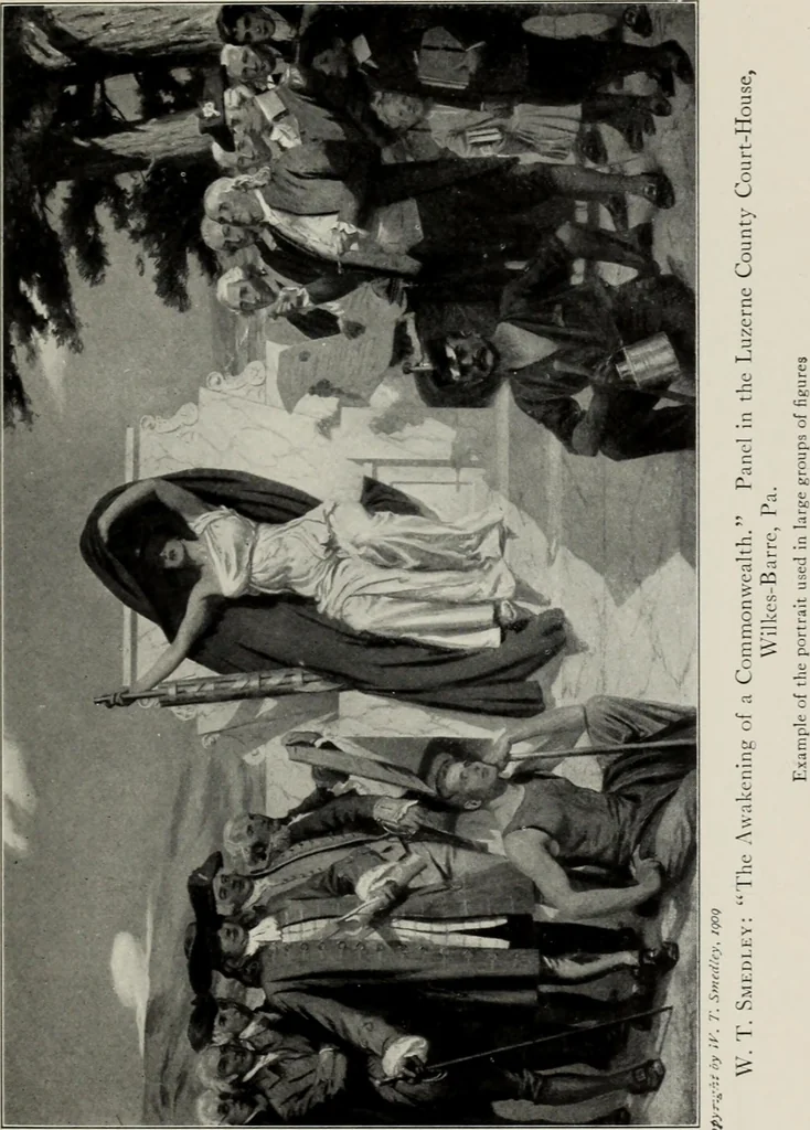 An illustration from Mural painting in America; the Scammon lectures, delivered before the Art institute of Chicago, March, 1912, and since greatly enlarged, by Edwin Howland Blashfield;, 1913, leaf 358