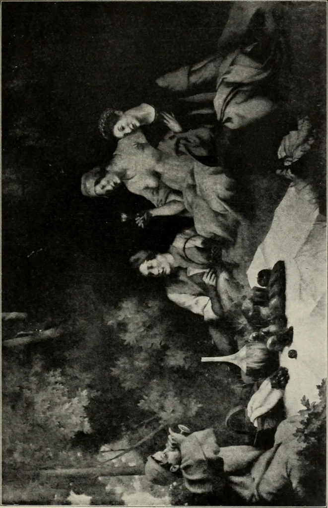 An illustration from Mural painting in America; the Scammon lectures, delivered before the Art institute of Chicago, March, 1912, and since greatly enlarged, by Edwin Howland Blashfield;, 1913, leaf 390