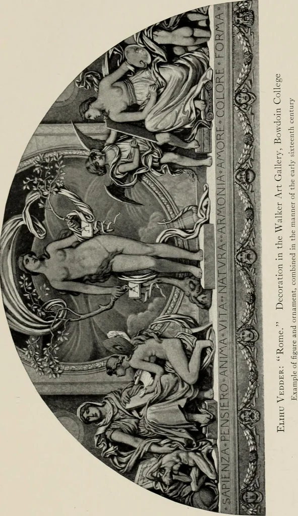An illustration from Mural painting in America; the Scammon lectures, delivered before the Art institute of Chicago, March, 1912, and since greatly enlarged, by Edwin Howland Blashfield;, 1913, leaf 398