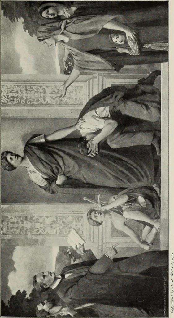 An illustration from Mural painting in America; the Scammon lectures, delivered before the Art institute of Chicago, March, 1912, and since greatly enlarged, by Edwin Howland Blashfield;, 1913, leaf 424
