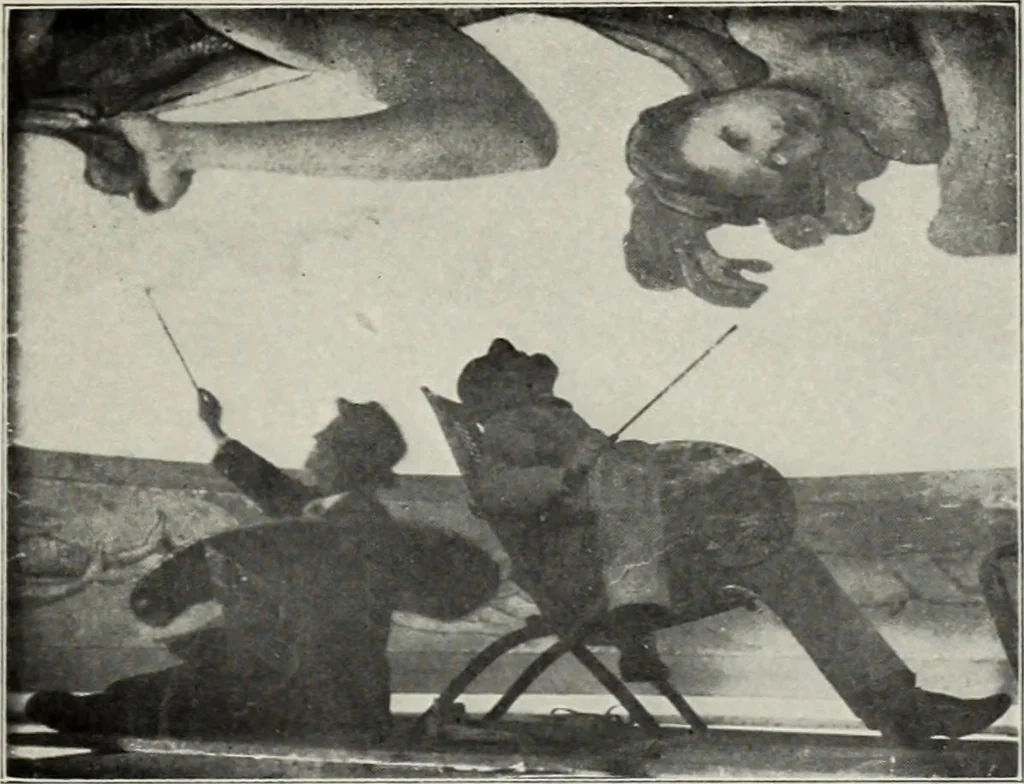 An illustration from Mural painting in America; the Scammon lectures, delivered before the Art institute of Chicago, March, 1912, and since greatly enlarged, by Edwin Howland Blashfield;, 1913, leaf 60
