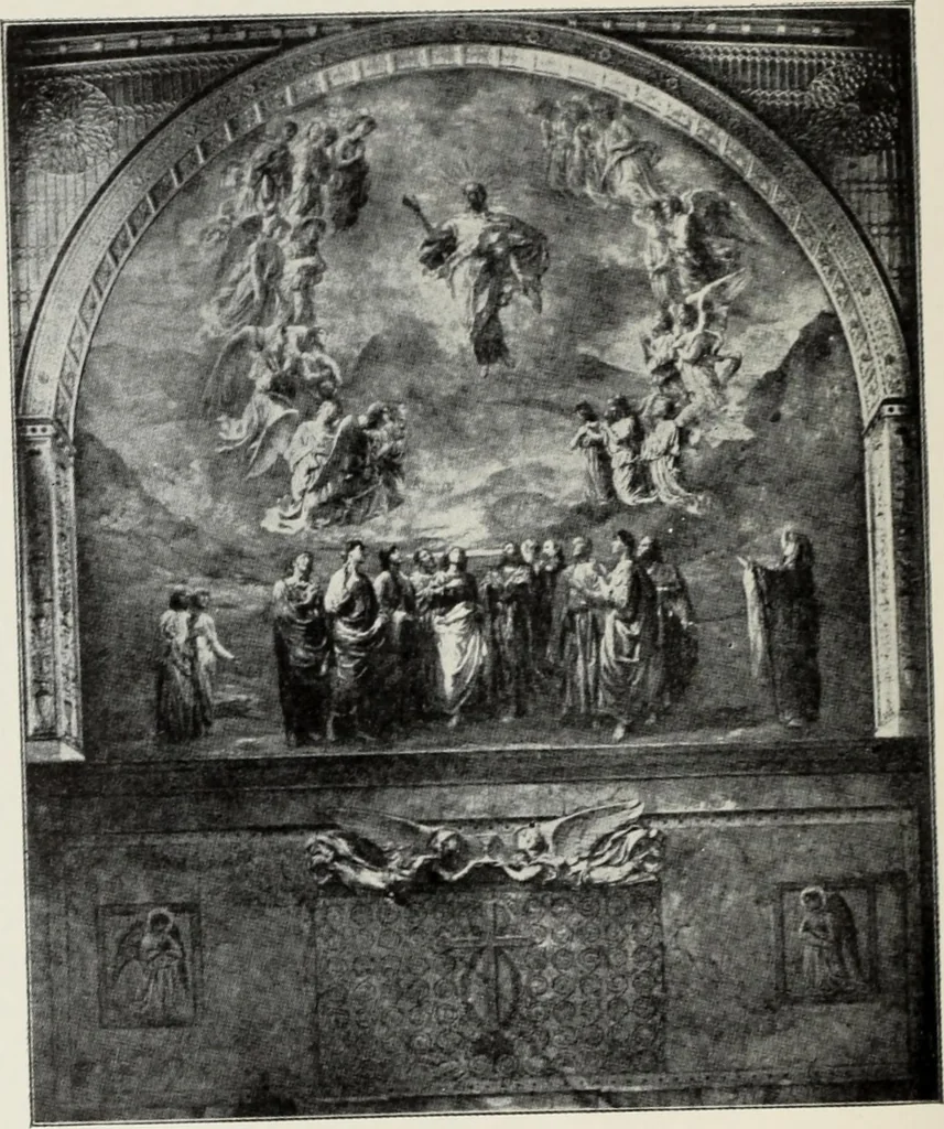 An illustration from Mural painting in America; the Scammon lectures, delivered before the Art institute of Chicago, March, 1912, and since greatly enlarged, by Edwin Howland Blashfield;, 1913, leaf 7