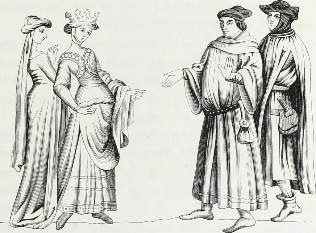 An illustration from Mœurs, usages et costumes au moyen âge : et à l'époque de la renaissance, 1874, leaf 104