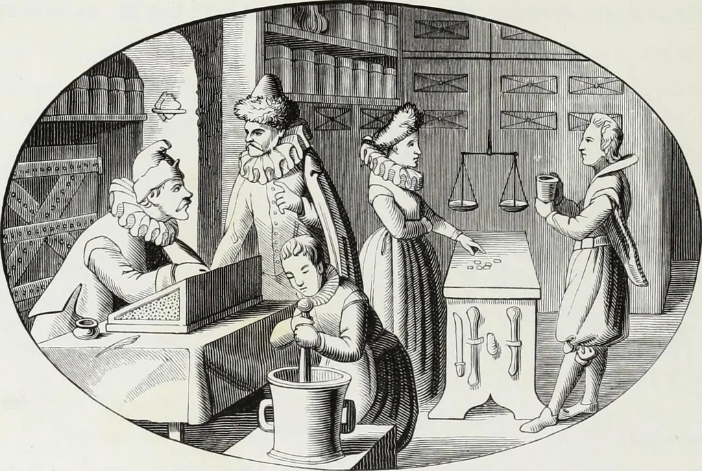 An illustration from Mœurs, usages et costumes au moyen âge : et à l'époque de la renaissance, 1874, leaf 199