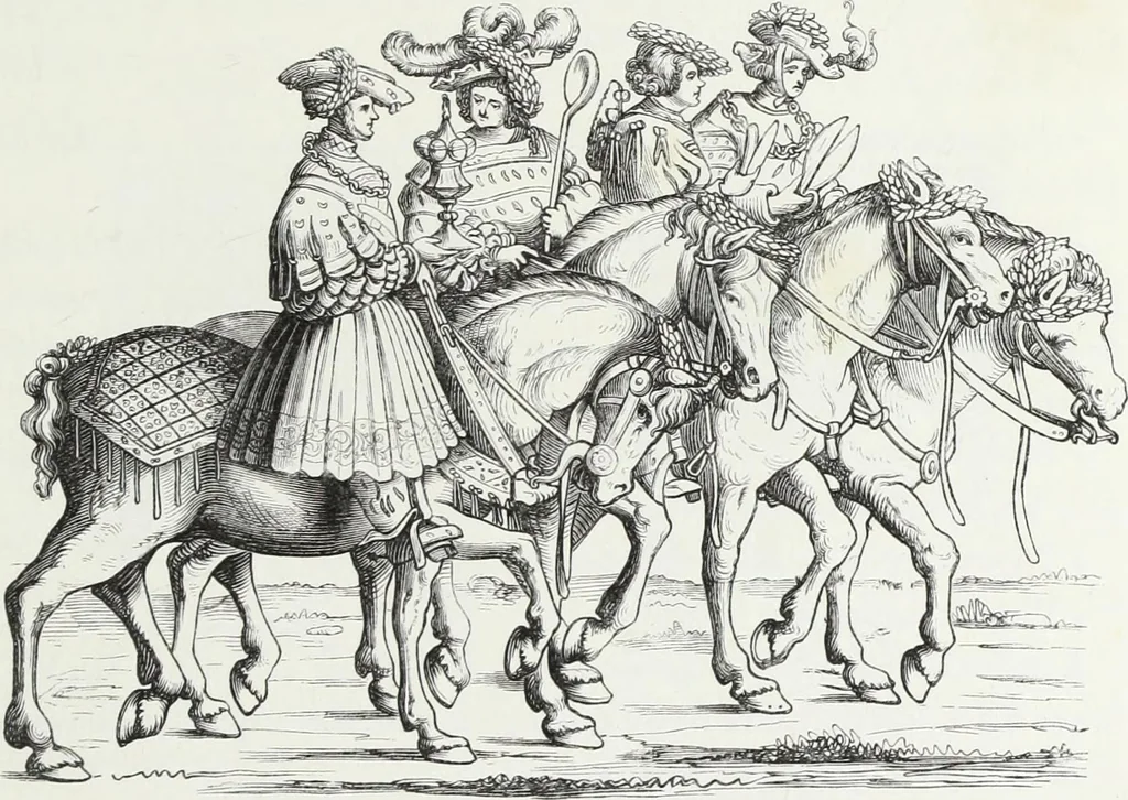 An illustration from Mœurs, usages et costumes au moyen âge : et à l'époque de la renaissance, 1874, leaf 206