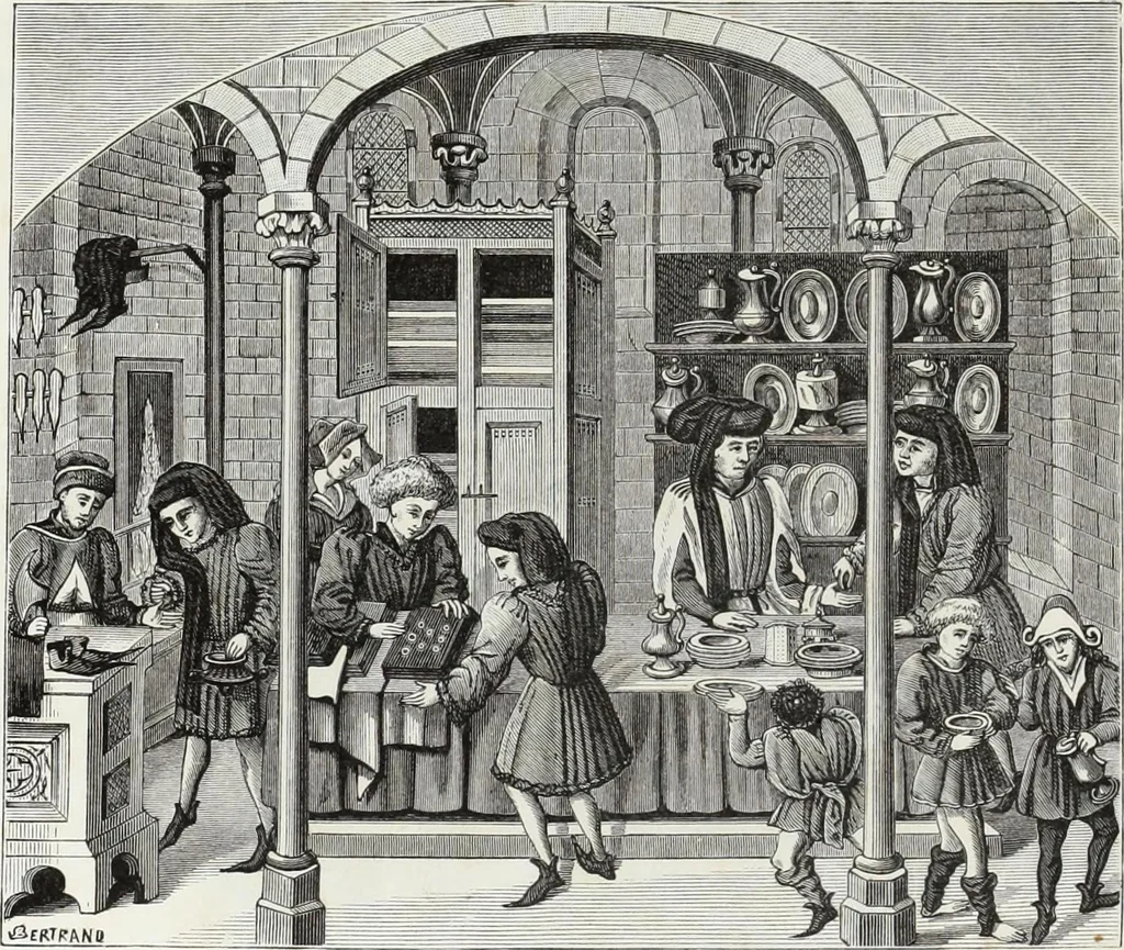 An illustration from Mœurs, usages et costumes au moyen âge : et à l'époque de la renaissance, 1874, leaf 353