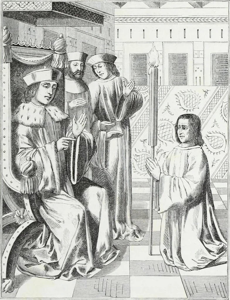 An illustration from Mœurs, usages et costumes au moyen âge : et à l'époque de la renaissance, 1874, leaf 392