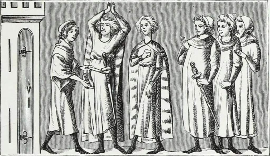 An illustration from Mœurs, usages et costumes au moyen âge : et à l'époque de la renaissance, 1874, leaf 412