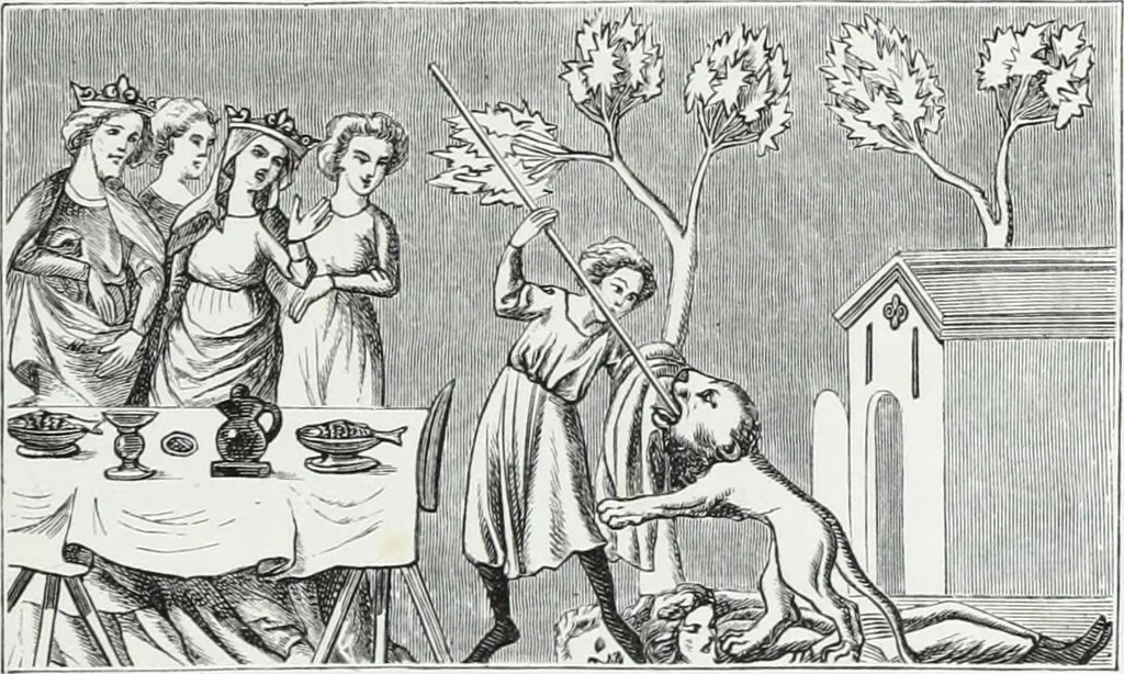 An illustration from Mœurs, usages et costumes au moyen âge : et à l'époque de la renaissance, 1874, leaf 416