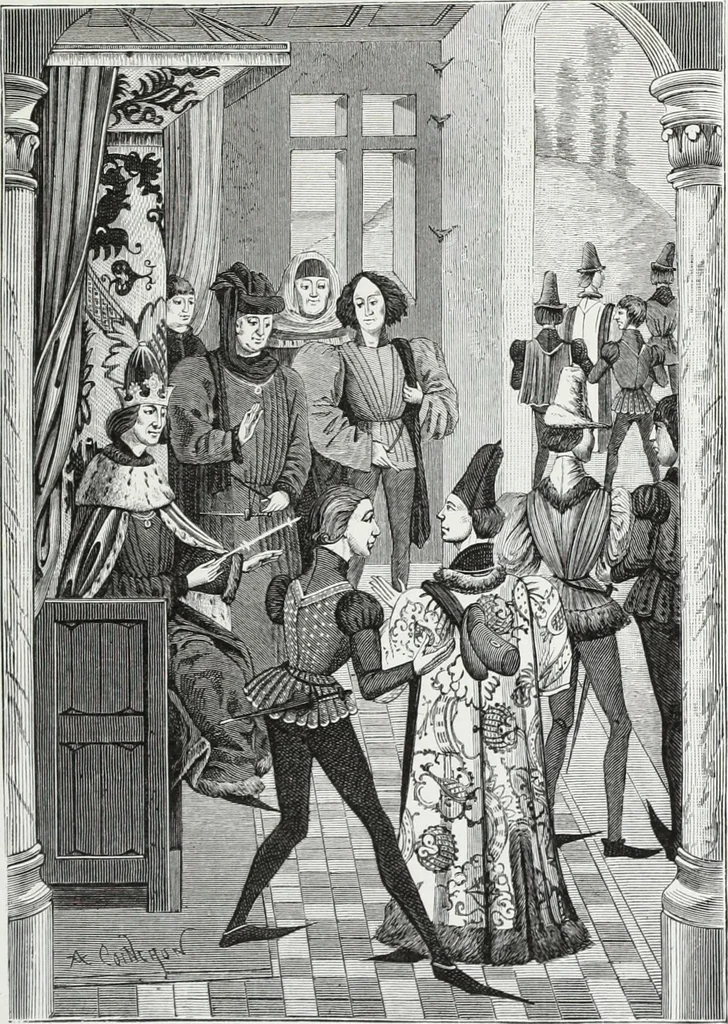 An illustration from Mœurs, usages et costumes au moyen âge : et à l'époque de la renaissance, 1874, leaf 422