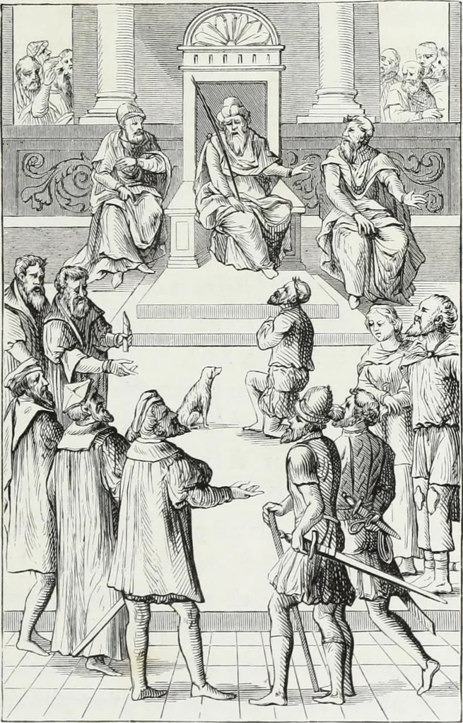 An illustration from Mœurs, usages et costumes au moyen âge : et à l'époque de la renaissance, 1874, leaf 480