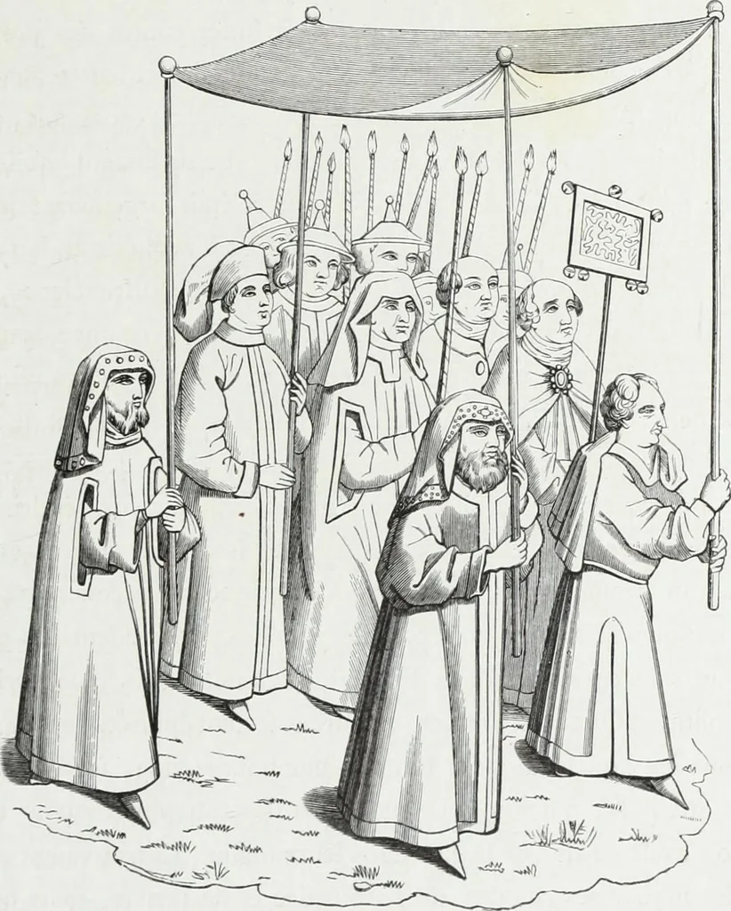 An illustration from Mœurs, usages et costumes au moyen âge : et à l'époque de la renaissance, 1874, leaf 516