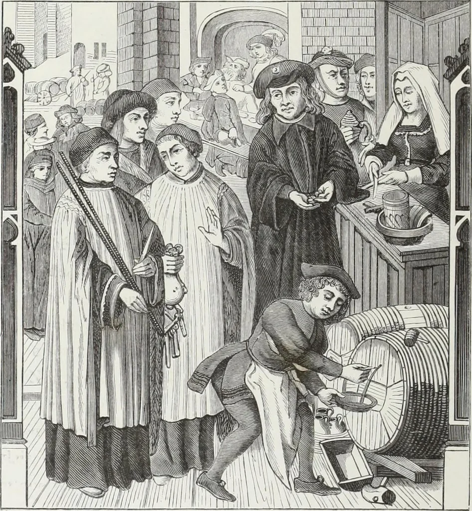 An illustration from Mœurs, usages et costumes au moyen âge : et à l'époque de la renaissance, 1874, leaf 55
