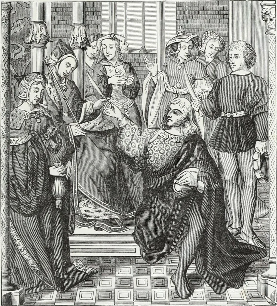 An illustration from Mœurs, usages et costumes au moyen âge : et à l'époque de la renaissance, 1874, leaf 82