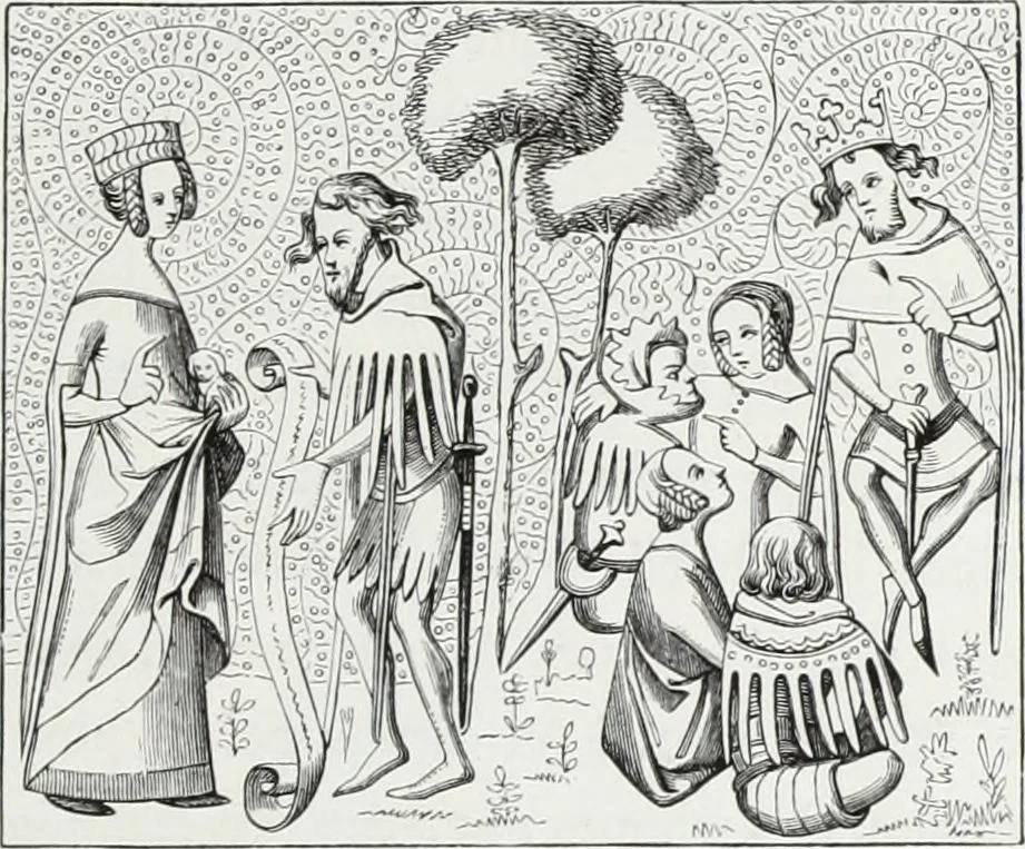 An illustration from Mœurs, usages et costumes au moyen âge : et à l'époque de la renaissance, 1874, leaf 90