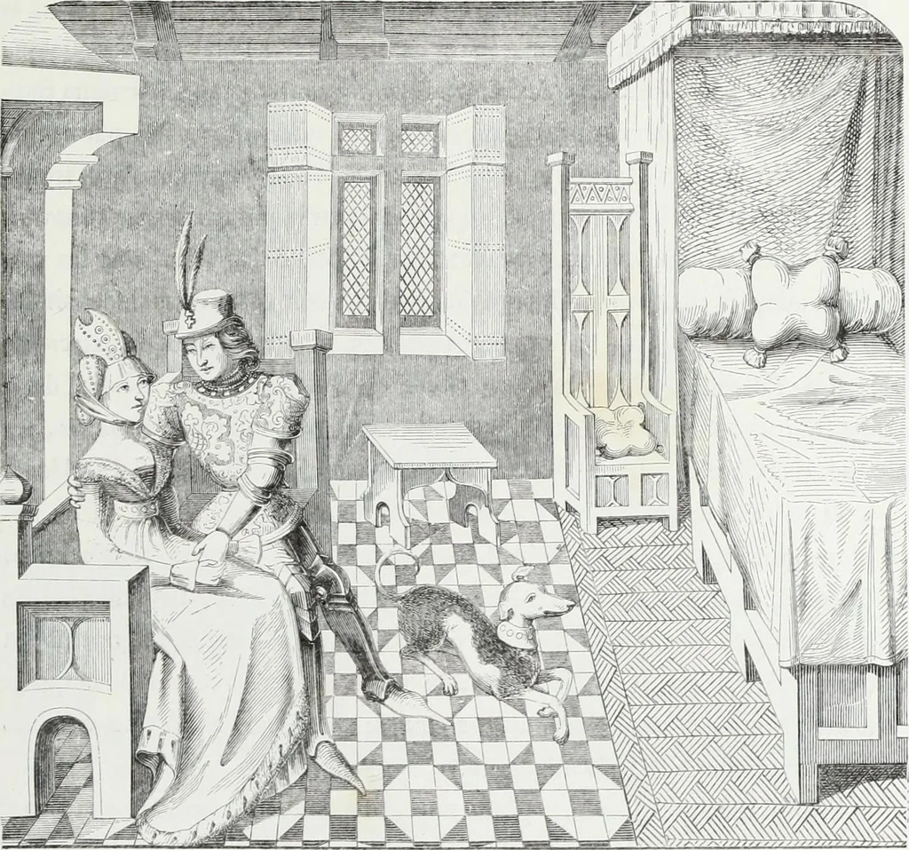 An illustration from Mœurs, usages et costumes au moyen âge : et à l'époque de la renaissance, 1874, leaf 96