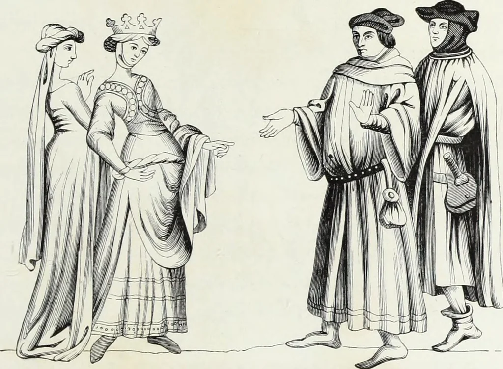 An illustration from Mœurs, usages et costumes au moyen âge et à l'époque de la renaissance, 1872, leaf 104